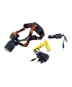 Фонарь налобный Огонь HT-193-4 Zoom светодиодный, 4 режима (белый+зеленый свет)