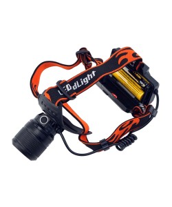 Фонарь налобный Огонь HT-193-5 Zoom светодиодный, 4 режима (белый+пурпурный свет)