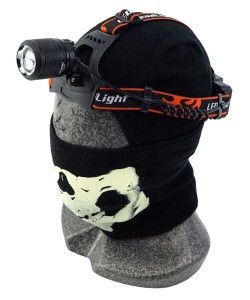 Фонарь налобный Огонь HT-193-5 Zoom светодиодный, 4 режима (белый+пурпурный свет)