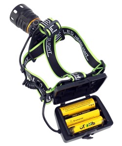 Фонарь налобный Огонь HT-221-TG Zoom светодиодный, 4 режима (белый+синий свет)