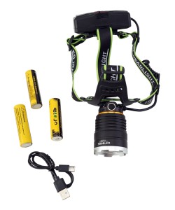 Фонарь налобный Огонь HT-326-P90 Zoom светодиодный, 3 режима