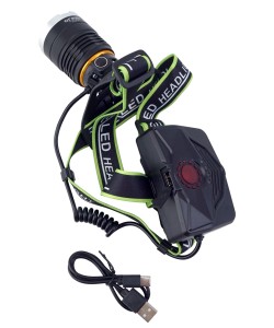 Фонарь налобный Огонь HT-326-P90 Zoom светодиодный, 3 режима