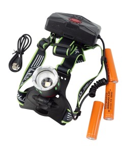 Фонарь налобный Огонь HT-T1006-PM60-TG Zoom светодиодный, 3 режима