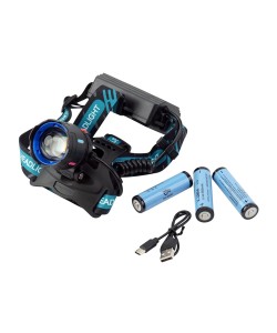 Фонарь налобный Огонь MT-698-PM90-TG Zoom светодиодный, 3 режима