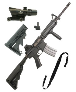 |Комплект| Страйкбольный автомат VFC Colt M4 RIS STD + прицел + ремень + целик + приклад