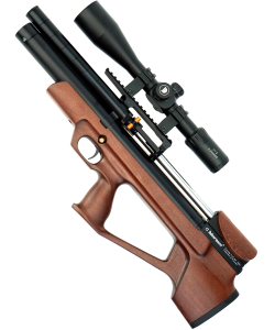 Пневматическая винтовка Dobermann Alfa Булл-пап (PCP, дерево, ствол AP350, редуктор, пер. взвод) 5,5 мм