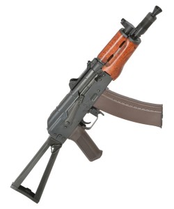 Страйкбольный автомат Cyma AK-74U Platinum, складной приклад, дерев. цевье (CM.055)