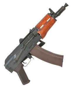 Страйкбольный автомат Cyma AK-74U Platinum, складной приклад, дерев. цевье (CM.055)
