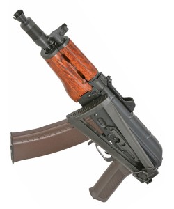 Страйкбольный автомат Cyma AK-74U Platinum, складной приклад, дерев. цевье (CM.055)