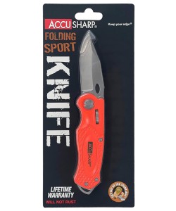 Нож складной AccuSharp Folding Sport Knife, лезвие 70 мм (оранжевый)