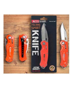 Нож складной AccuSharp Folding Sport Knife, лезвие 70 мм (оранжевый)