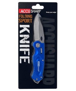 Нож складной AccuSharp Folding Sport Knife, лезвие 70 мм (синий)