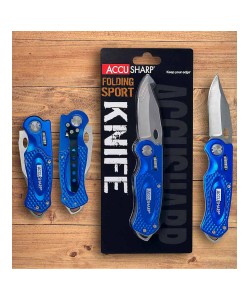 Нож складной AccuSharp Folding Sport Knife, лезвие 70 мм (синий)