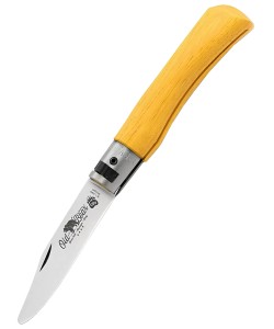 Нож складной Old Bear OBy-Old Bear Young S, лезвие 70 мм, сталь W1.4060 (жёлтый ламинат)
