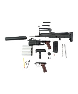 Страйкбольный автомат СтрайкАрмс ОЦ-14 Гроза АЕГ комплект (подствол. модуль, удл. ствола, глушитель, RIS-планка)