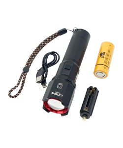 Фонарь ручной COBA CB-2506 Zoom светодиодный, 3 режима (5 цветов свечения)