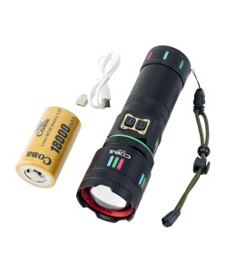 Фонарь ручной COBA CB-G37Y Zoom светодиодный, 3 режима