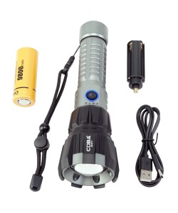 Фонарь ручной COBA CB-G711-РМ30-ТG Zoom светодиодный, 3 режима