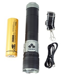 Фонарь ручной COBA CB-G909 Zoom светодиодный, 5 режимов (3 цвета свечения)