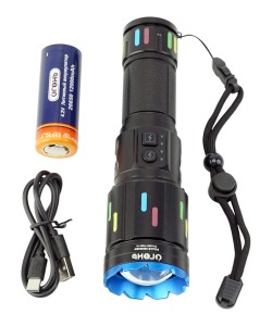 Фонарь ручной Огонь FR-G560Y-PM60-TG Zoom светодиодный, 3 режима