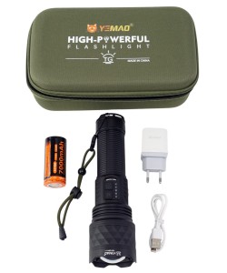 Фонарь ручной Yemao YM-G641-1 Zoom светодиодный, 6 режимов