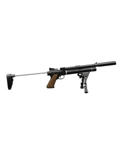 Пневматический пистолет ZR Arms PP750L, ствол 204 мм (дерево, с прикладом, PCP, редуктор) 5,5 мм
