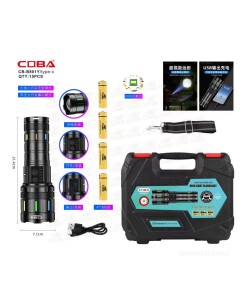 Фонарь ручной COBA CB-B801Y Zoom светодиодный, 3 режима
