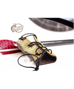 Крага на шнуровке бежевая (комбинированная замша)