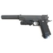 Страйкбольный пистолет Galaxy G.6A (Colt Hi-Capa) с глушителем и ЛЦУ - фото № 1