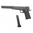 Страйкбольный пистолет Galaxy G.6A (Colt Hi-Capa) с глушителем и ЛЦУ - фото № 4