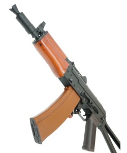 Страйкбольный автомат Cyma АКС-74У, деревянное цевье (CM.035A)