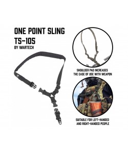 Ремень тактический Wartech TS-105 одноточечный с фастексом и мягким плечом (олива)