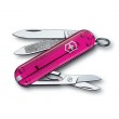 Нож-брелок Victorinox Classic 0.6203.T5 (58 мм, полупрозрачный розовый) - фото № 1