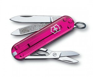 Нож-брелок Victorinox Classic 0.6203.T5 (58 мм, полупрозрачный розовый)