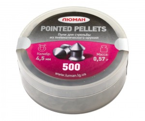 Пули «Люман» Pointed pellets 4,5 мм, 0,57 г (500 штук)