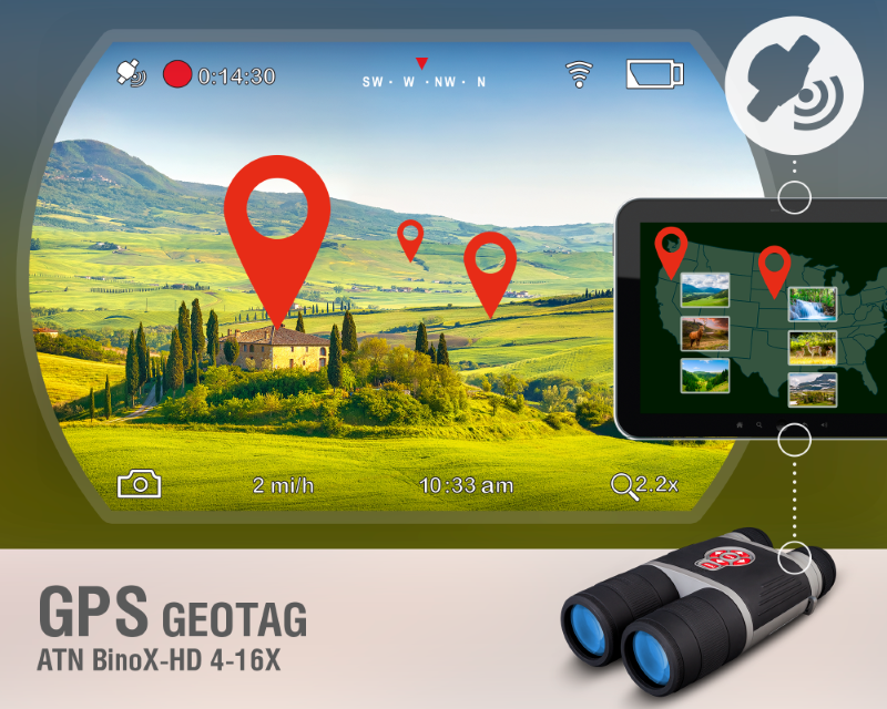 ATN BinoX-HD GPS-модуль и компас