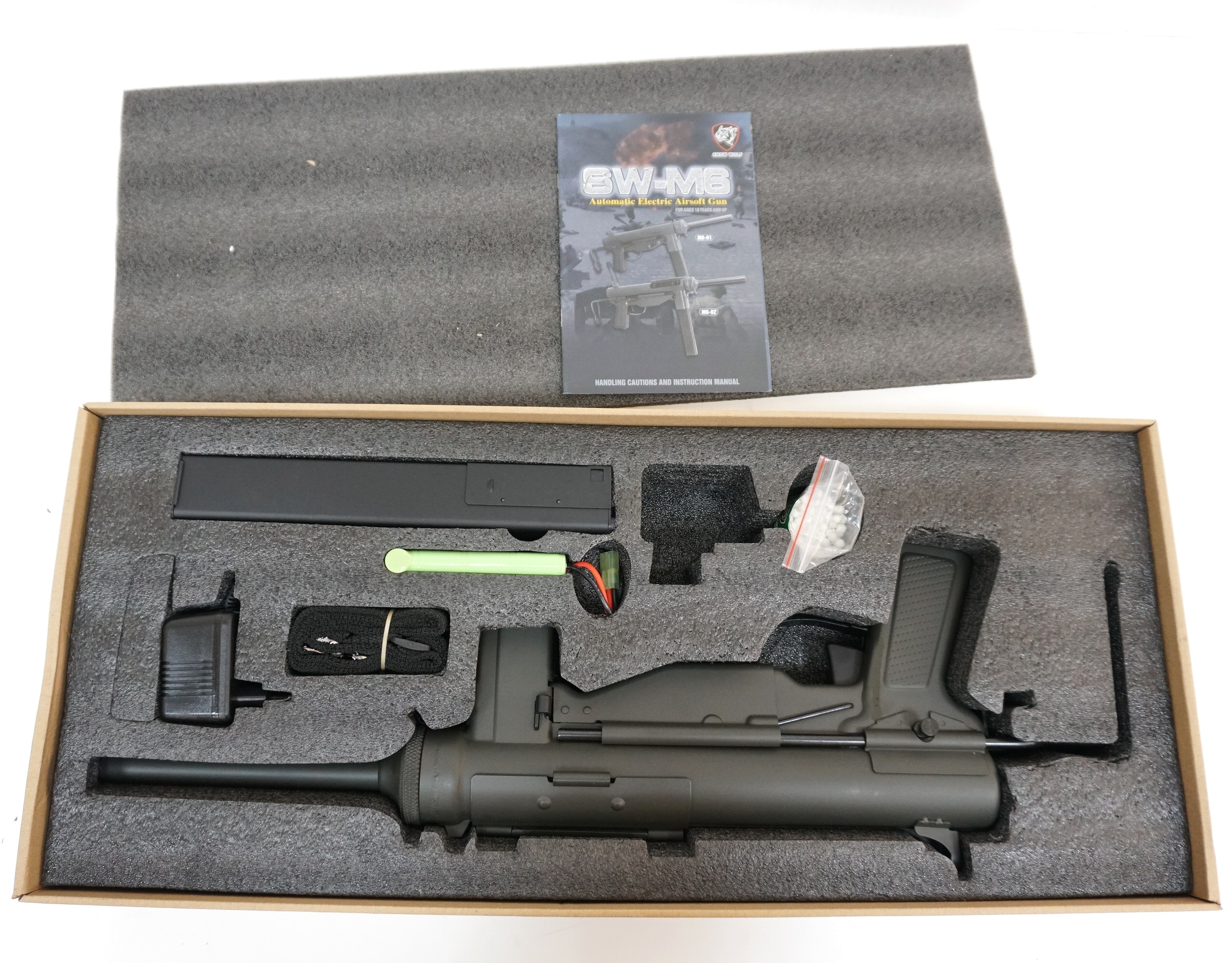 Страйкбольный пистолет-пулемет Snow Wolf M3A1 "Grease gun" NBB (S...
