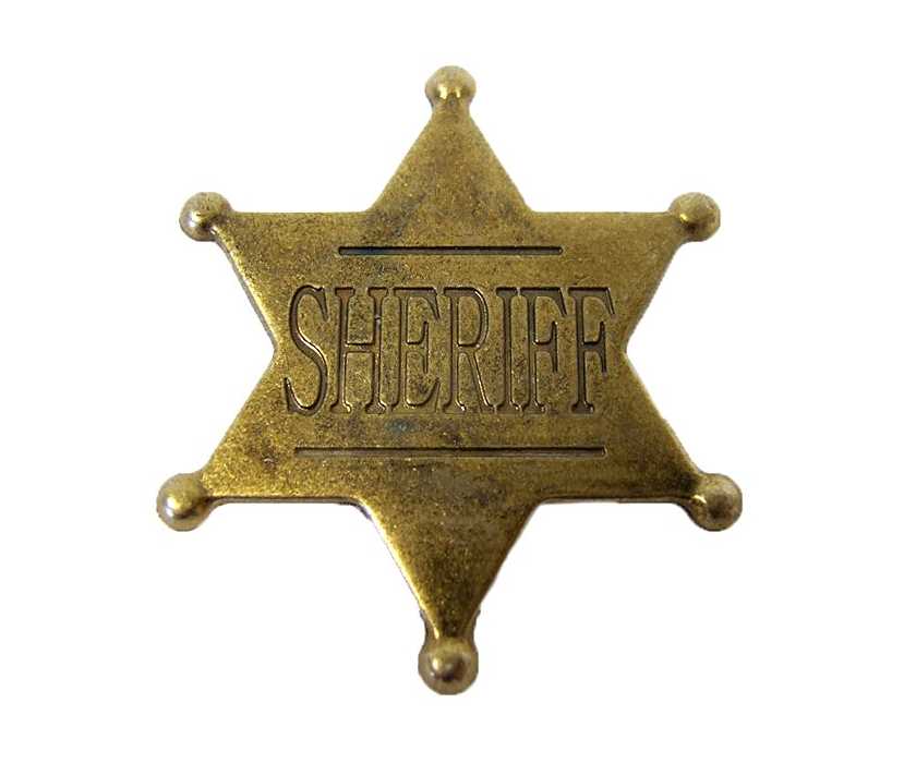 Значок звезда Шерифа шестиконечная, 4,5 см (DE-106)