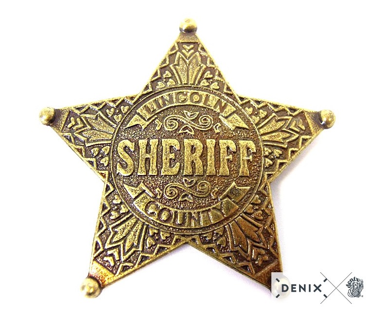Значок звезда Шерифа пятиконечная, латунь (DE-104)
