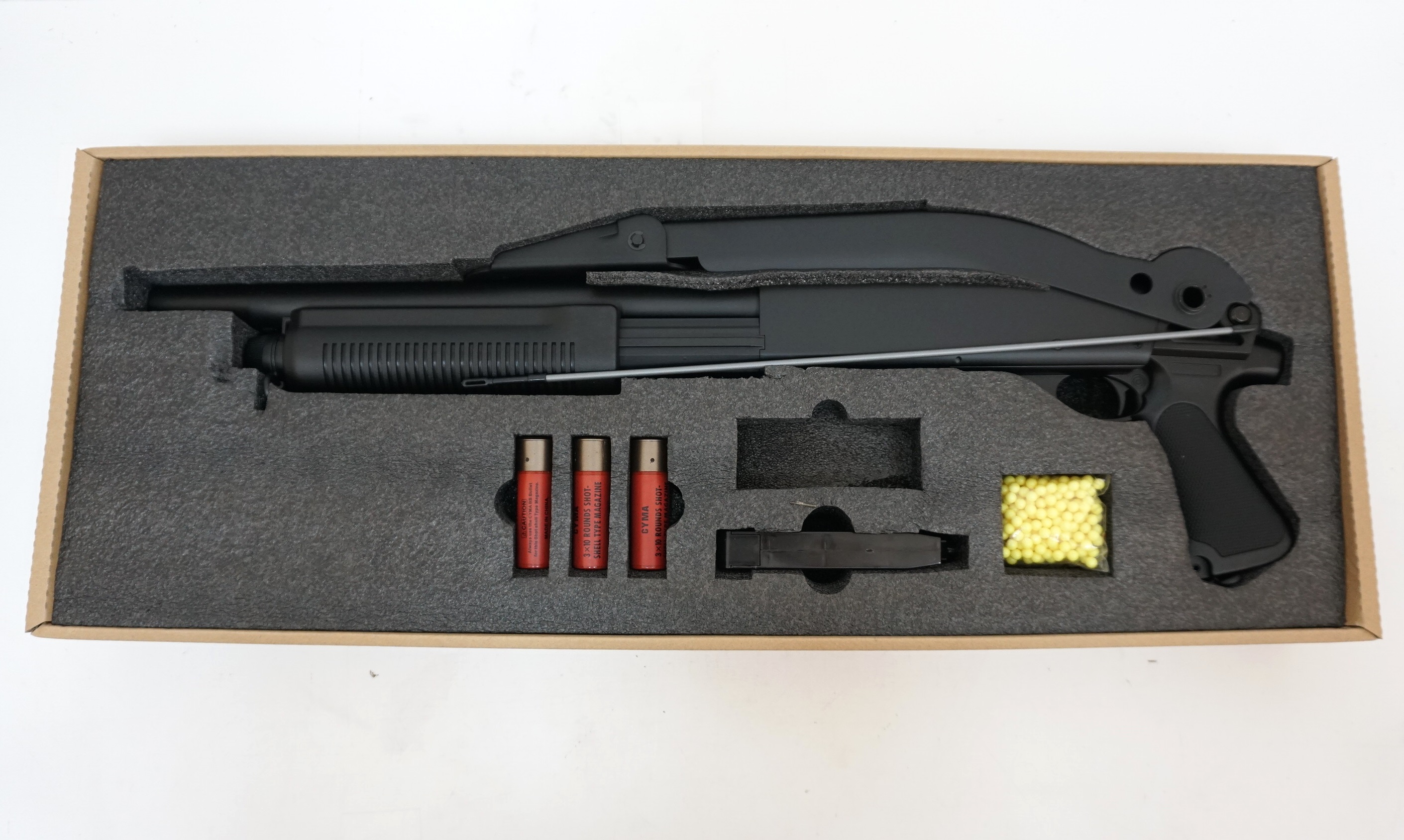 Страйкбольный дробовик Cyma Remington M870 Compact, складной приклад (CM.35...