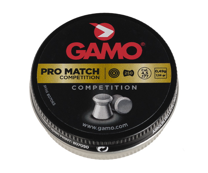 Пули Gamo Pro Match 4,5 мм, 0,49 г (250 штук)