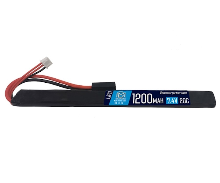Аккумулятор BlueMAX Li-Po 7.4V 1200mah 20C Stick, 185x17x12 мм