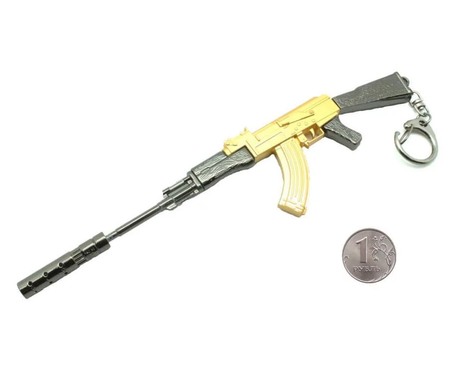 Брелок Microgun M автомат АК-47 (Gold Edition)