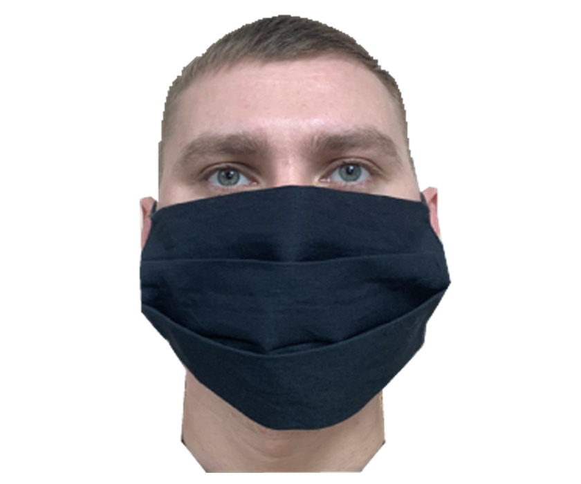 Защитная маска многоразовая 2-слойная MVB Black (10 шт.)