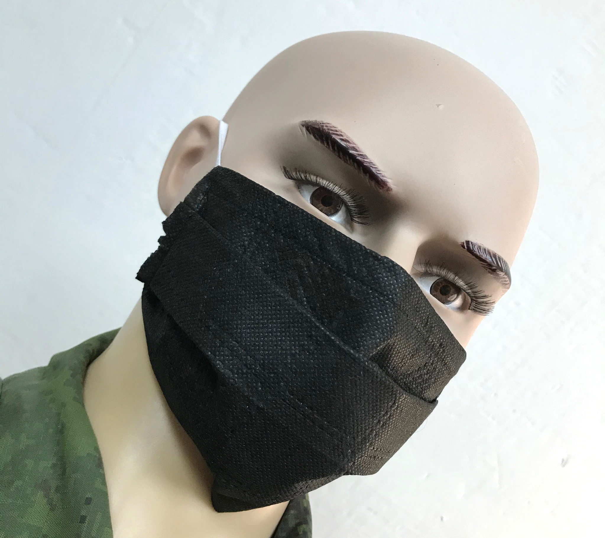 Защитная маска одноразовая 3-слойная (черная) 10 шт.
