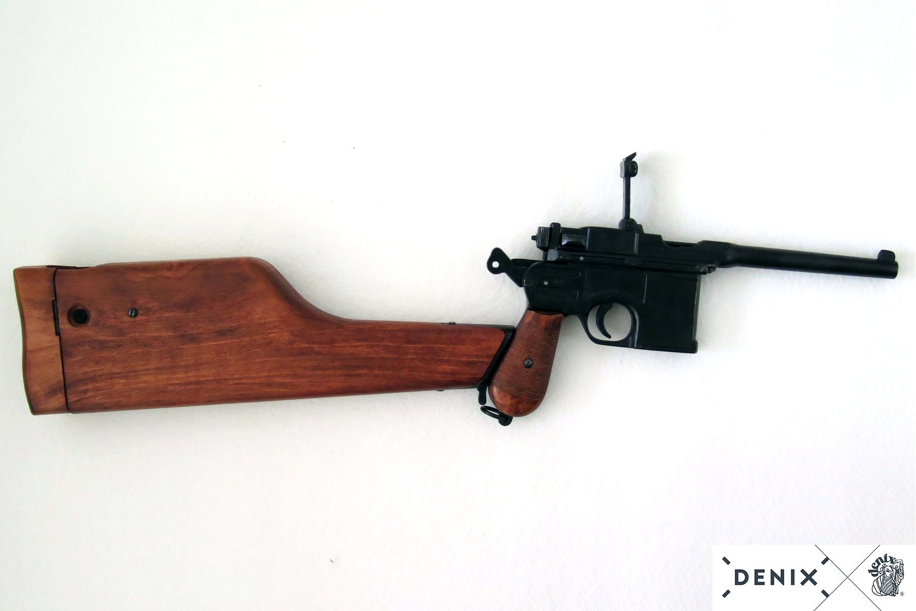 Макет пистолет Маузер, с деревянной кобурой-прикладом (Германия) DE-1025.