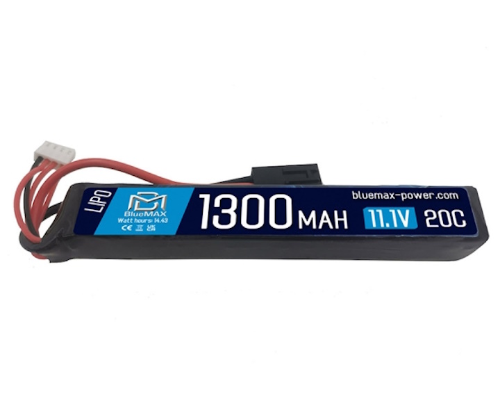 Аккумулятор BlueMAX Li-Po 11.1V 1300mah 20C Stick, 128x21x20 мм