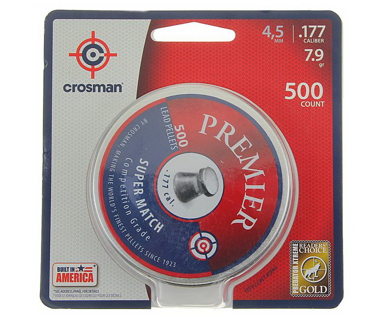 Пули Crosman Premier Super Match 4,5 мм, 0,51 г (500 штук)