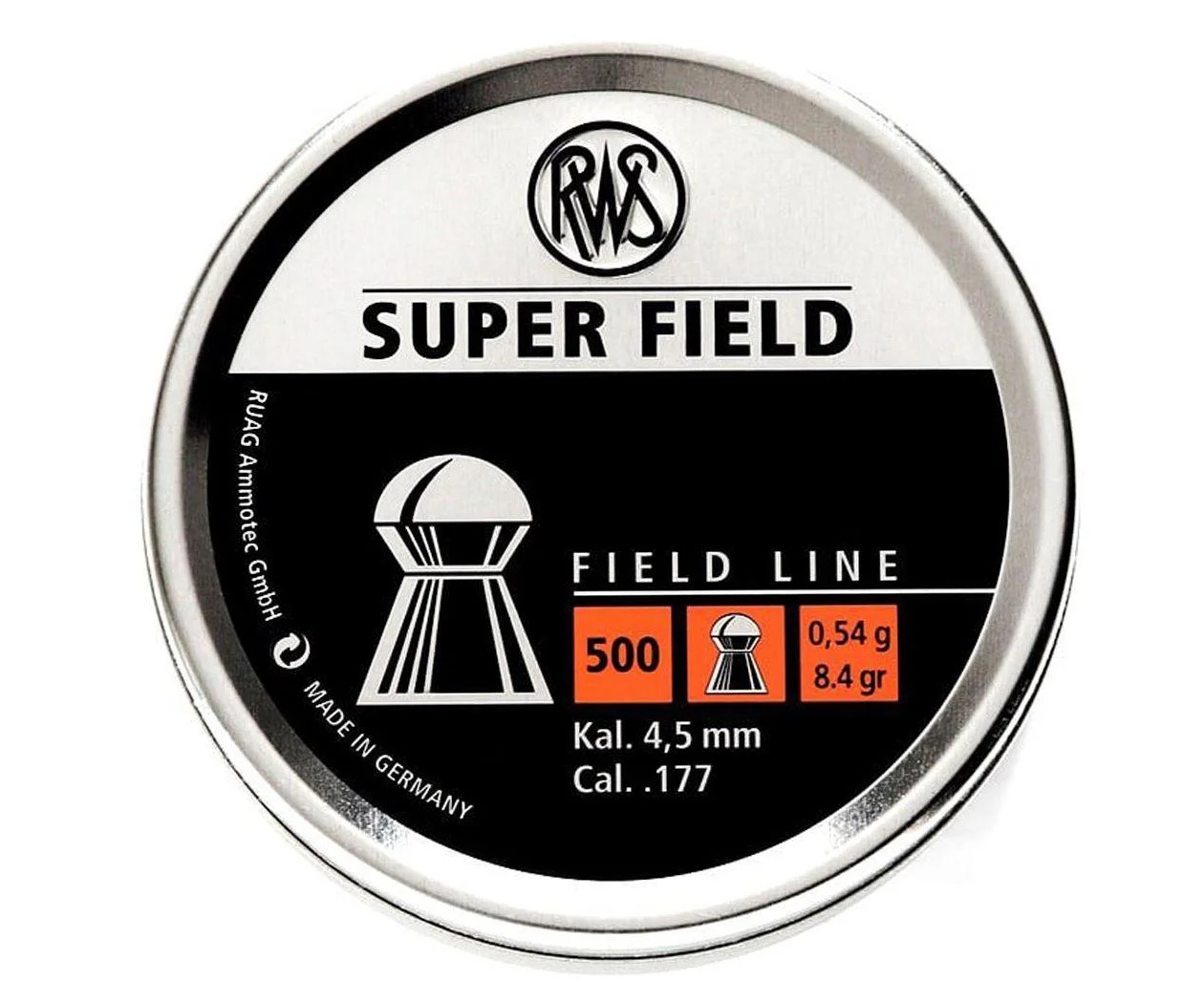 Пули RWS Super Field 4,5 мм, 0,54 г (500 штук)