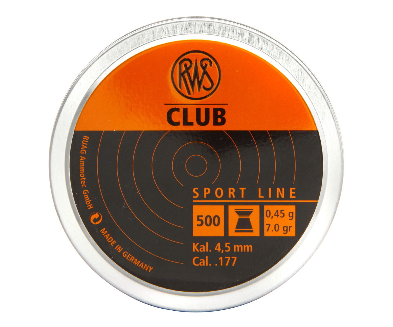 Пули RWS Club 4,5 мм, 0,45 г (500 штук)